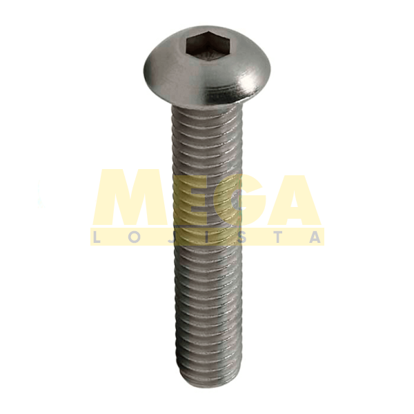 PARAFUSO CABEÇA ABAULADA SEXTAVADO INTERNO ROSCA INTEIRA 1/4" 20 UNC  X 1-1/4" ASME B18.3 INOX A2 