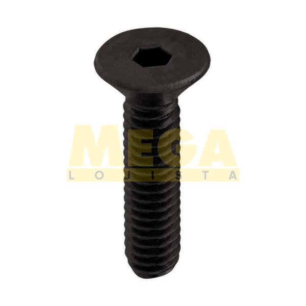 PARAFUSO CABEÇA CHATA SEXTAVADO INTERNO ROSCA INTEIRA #8 32-UNC X 3/8" ASME B18.3 AÇO LIGA OXIDADO 