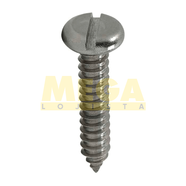 PARAFUSO AUTO ATARRAXANTE CABEÇA PANELA FENDA SIMPLES 3,9 X 32 DIN 7971 INOX A2