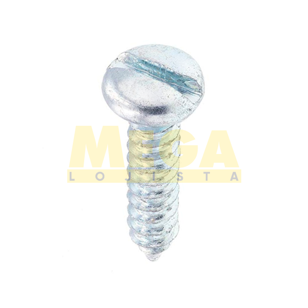 PARAFUSO AUTO ATARRAXANTE CABEÇA PANELA FENDA SIMPLES 3,5 X 25 DIN 7971 AÇO CARBONO ZINCADO BRANCO
