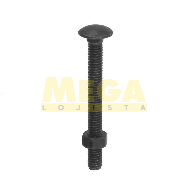 PARAFUSO FRANCÊS COM PORCA  3/4" 10-UNC X 8-1/2" ASME B18.5 AÇO CARBONO GRAU 2 POLIDO