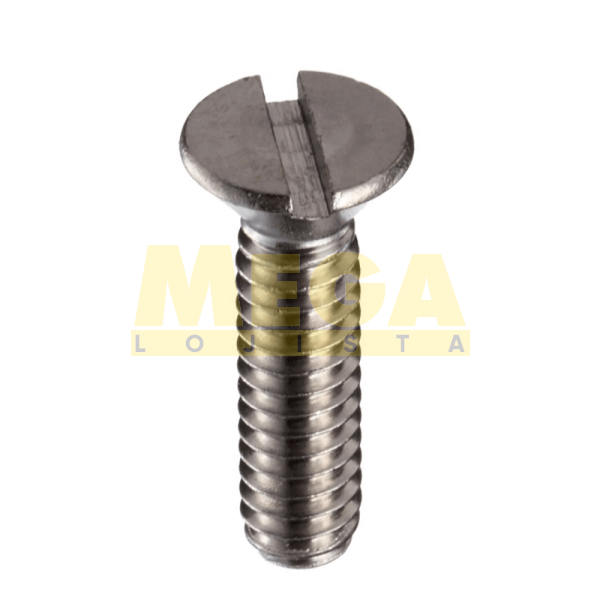 PARAFUSO CABEÇA CHATA FENDA SIMPLES M10 1,50 MA X 20 DIN 963 EN ISO 2009 INOX A2