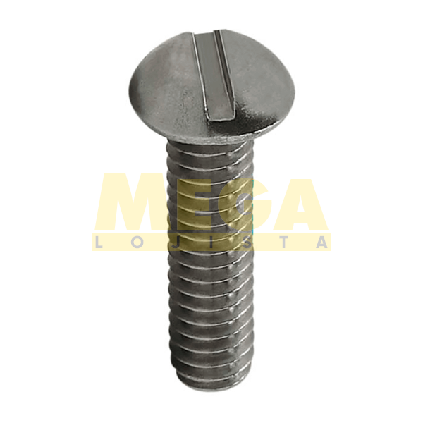 PARAFUSO CABEÇA REDONDA FENDA SIMPLES 5/16" 18-UNC X 2" ASME 18.6.3 INOX A2